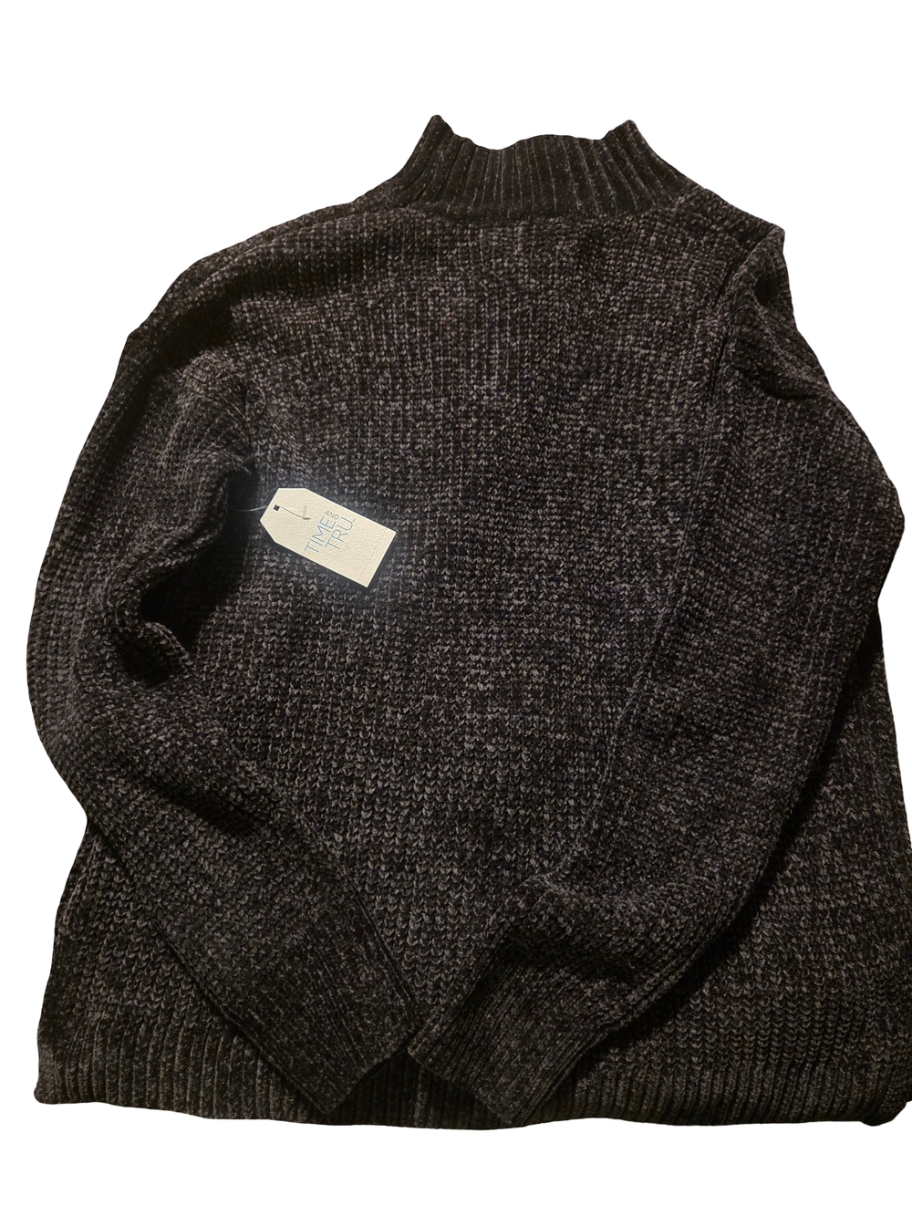 Women's Charcoal Mock Neck Knit Sweater